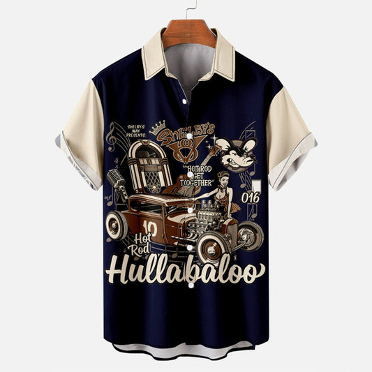 Camisa Estampada de Manga Corta para Hombre