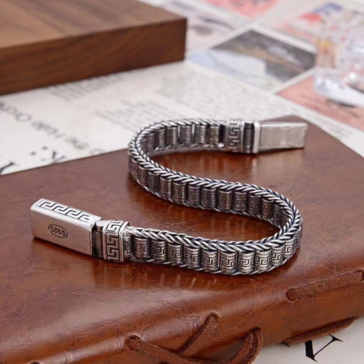 Pulsera de Plata Esterlina para Hombre con Diseño de Llave Desgastada - Image 4