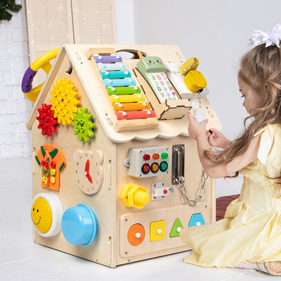 Tablero de Actividades Montessori de Madera con Cerraduras y Candados - Image 8