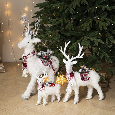 Adorno Navideño Reno Blanco David - Decoración para Árbol y Escaparates
