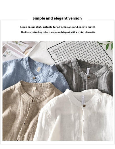 Camisa de Lino Manga Larga Clásica - Image 19