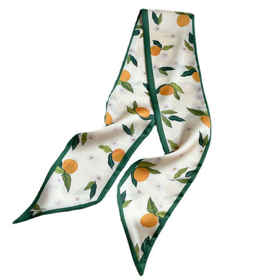 Pañuelo de Seda Estampado con Frutas, Diseño Alargado - Image 3