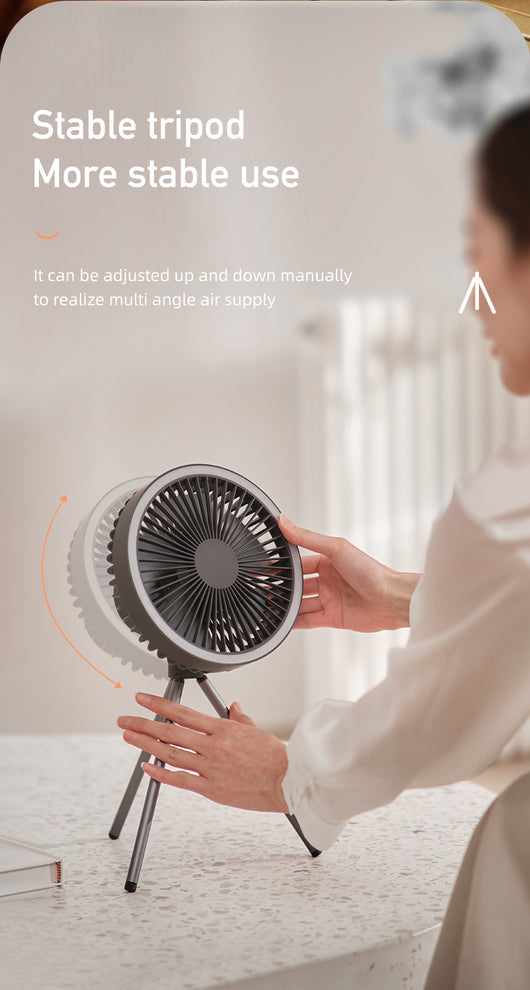 Ventilador LED Camping Portátil 3 en 1 con Tripié Ajustable y Carga USB - Image 21