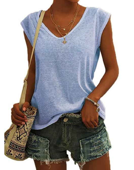 Blusa Suelta con Cuello en V - Diseño Minimalista Europeo y Americano para Mujer - Image 22