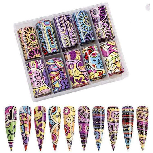 Calcomanías de Uñas con Diseño de Flores y Estrellas - Pegatinas Trendy - Image 4