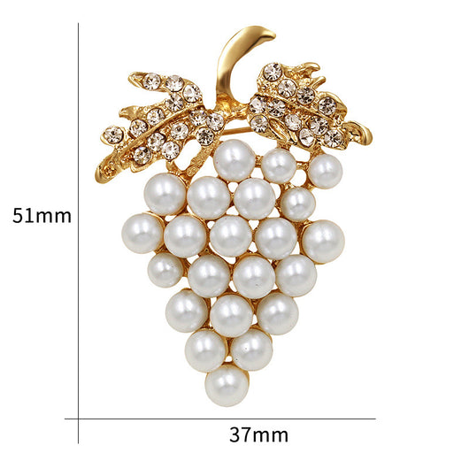 Broche de Perla Uva con Cristales Elegantes - Image 5