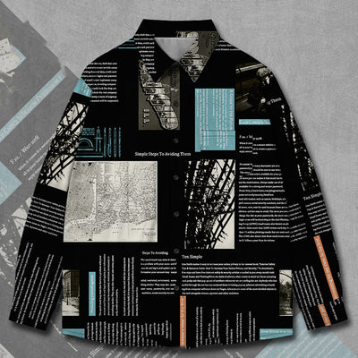 Camisa de Manga Larga Estampado Periódico Roman Ink - Image 9
