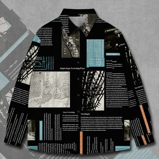 Camisa de Manga Larga Estampado Periódico Roman Ink - Image 9
