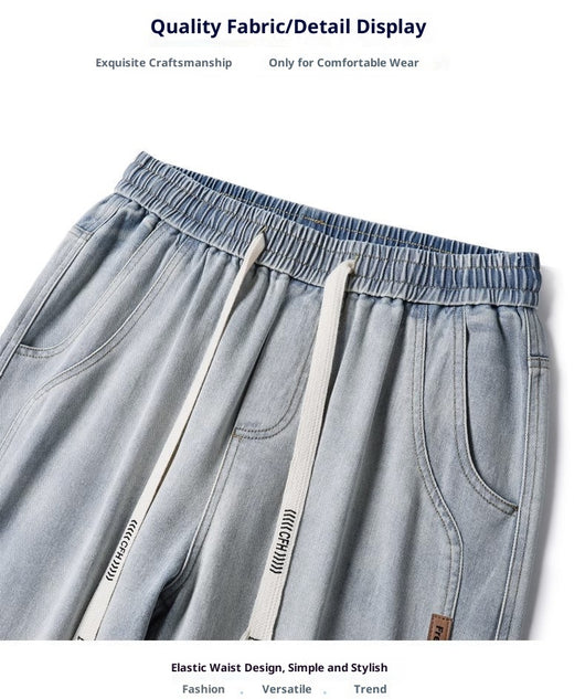 Pantalones Casuales Hombre Cintura Elástica Estilo Retro Americano - Image 23