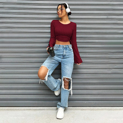Playera Slim Fit Mujer Tendencia Otoño Invierno Street Style - Image 4