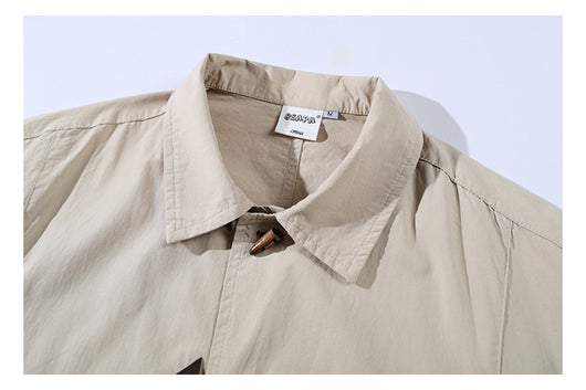 Camisa Manga Corta Hombre Estilo Chino con Cierre de Hebilla - Image 13