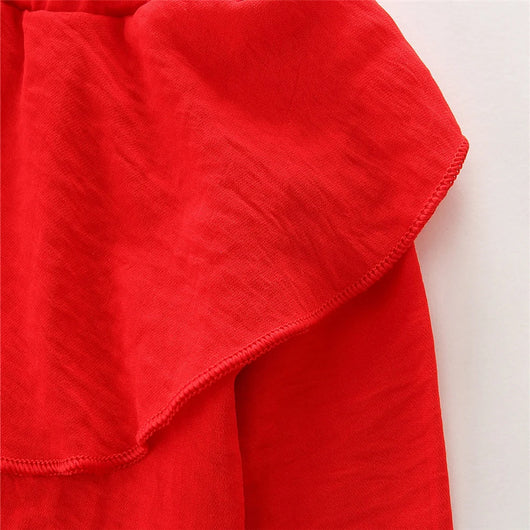 Conjunto Infantil Elegante: Blusa Roja Hombro Descubierto + Pantalón Rosa - Image 12