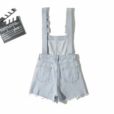 Shorts Denim Rotos con Tirantes para Mujer - Image 5