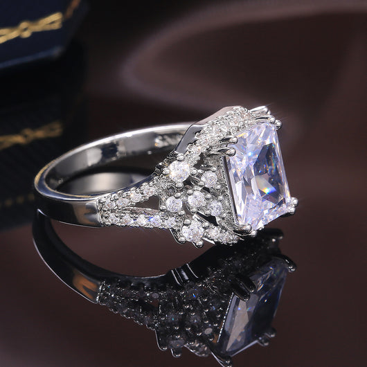 Anillo de Compromiso con Circonita Corte Princesa para Mujer - Image 7