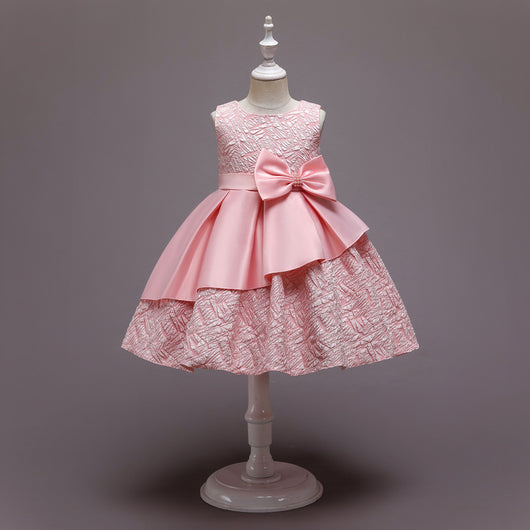 Vestido Princesa Niña Colores Lisos - Ideal para Cumpleaños y Eventos - Image 3