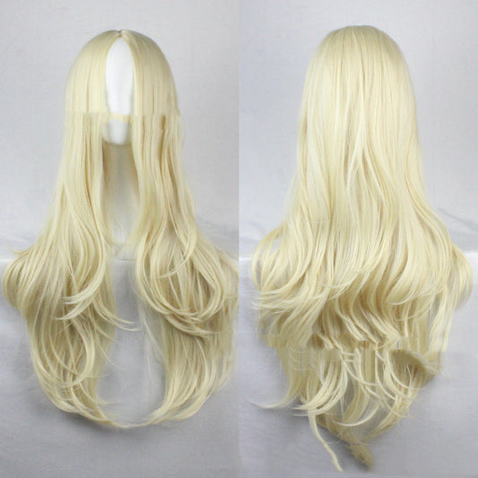 Peluca Multicolor Enrollada a Mano con Punto Central para Cosplay
