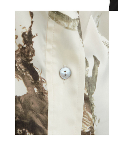 Chaqueta Retro Oversized con Estampado de Caracteres Coreanos - Image 3
