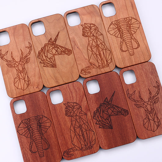 Funda Protectora de Madera Maciza con Diseño Animal 3D para Teléfono - Image 12