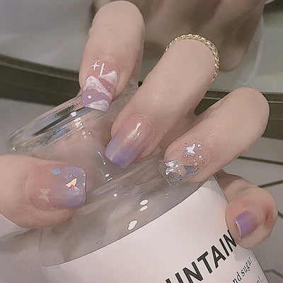 Uñas Postizas Azules con Diseño Graffiti - Efecto Profesional Duradero - Image 14