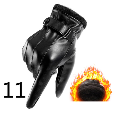 Guantes de Cuero para Moto Invierno Plus Forro Terciopelo Impermeables - Image 53