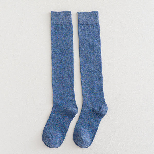 Calcetines Largos de Algodón para Mujer - Colores Sólidos - Image 2