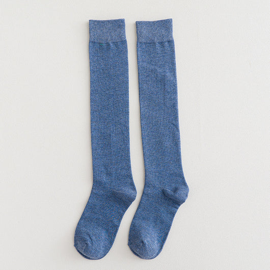 Calcetines Largos de Algodón para Mujer - Colores Sólidos - Image 2