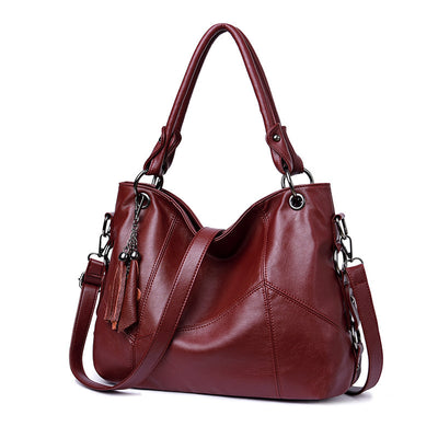Bolso Bandolera de Cuero PU con Detalles de Costura y Borlas para Mujer - Image 6