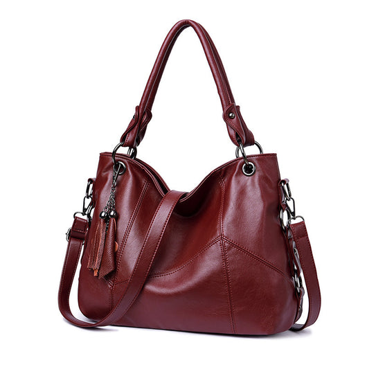 Bolso Bandolera de Cuero PU con Detalles de Costura y Borlas para Mujer - Image 6
