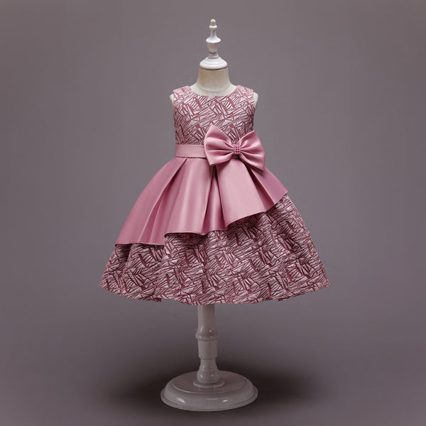 Vestido Princesa Niña Colores Lisos - Ideal para Cumpleaños y Eventos