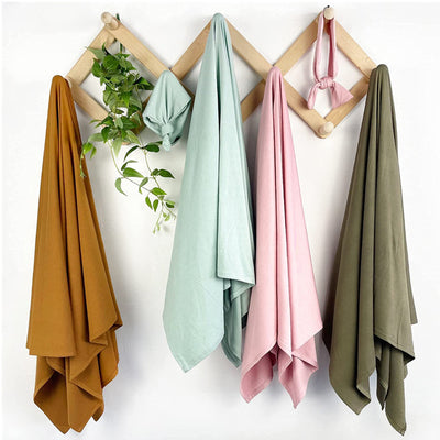 Envoltorio de Punto Elástico para Recién Nacido - Colores Sólidos - Image 53