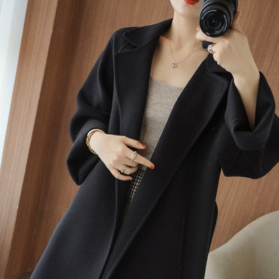 Abrigo Reversible de Cachemira para Mujer - Largo Suelto Oversize - Image 6