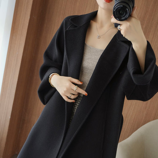 Abrigo Reversible de Cachemira para Mujer - Largo Suelto Oversize - Image 6