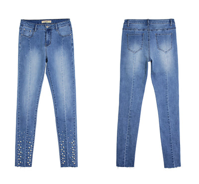 Jeans Slim Skinny Elásticos con Detalles de Cuentas - Image 18