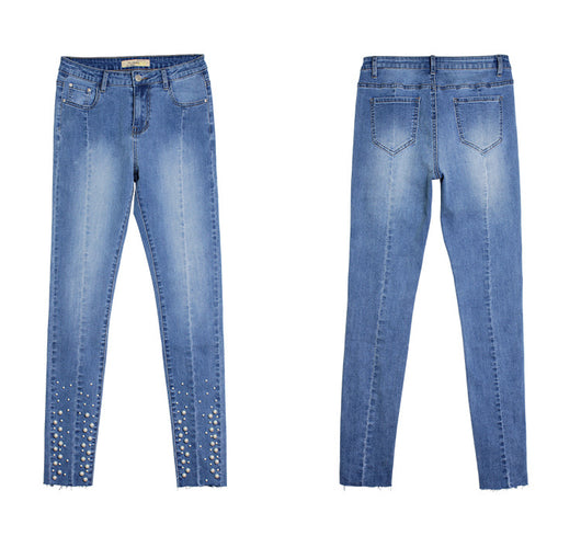 Jeans Slim Skinny Elásticos con Detalles de Cuentas - Image 18