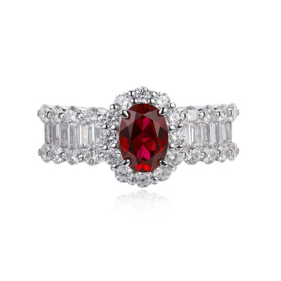 Anillo de Rubí Rojo Sangre de Paloma Vintage Elegante para Mujer - Image 5