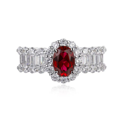 Anillo de Rubí Rojo Sangre de Paloma Vintage Elegante para Mujer - Image 5
