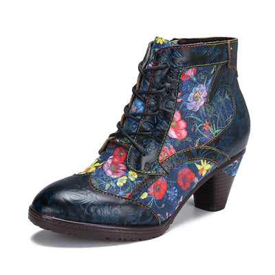 Botas Retro de Cuero con Cierre Lateral y Tacón Alto - Image 4