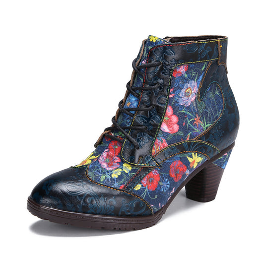 Botas Retro de Cuero con Cierre Lateral y Tacón Alto - Image 4
