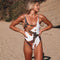 Bikini Estampado con Corte Asimétrico - Diseño Personalidad Mujer