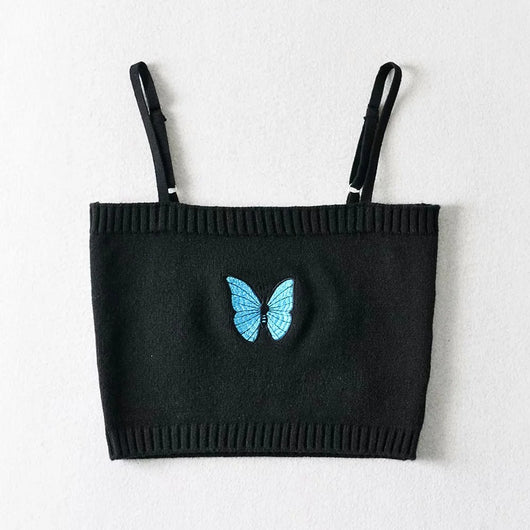 Conjunto de Dos Piezas: Cardigan Tejido con Bordado de Mariposas - Image 5