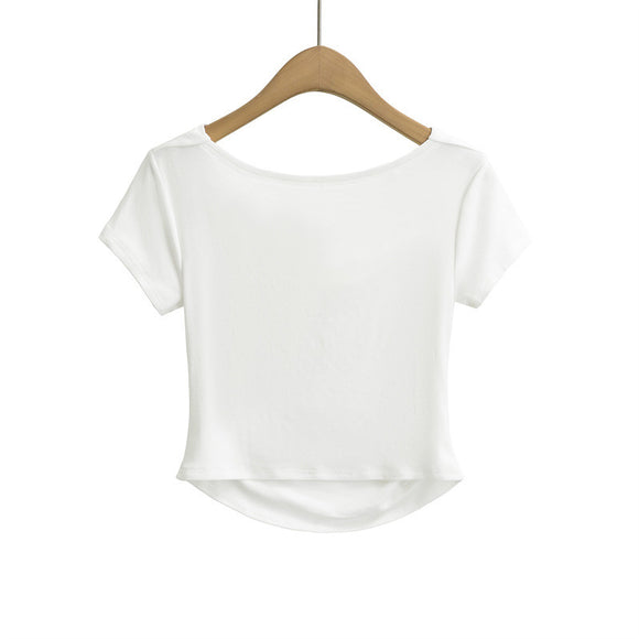 Blusa Tejida de Cuello Solapa Estilo Europeo Manga Corta
