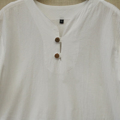 Camisa Casual Hombre Algodón y Lino con Estampado Paisaje - Image 6