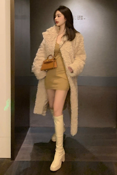 Cardigan Abrigo Grueso de Manga Larga con Forro Peludo para Otoño e Invierno - Image 3