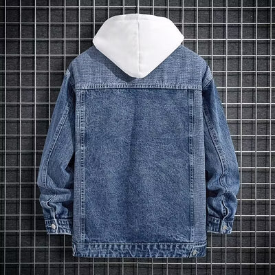Chaqueta Denim con Capucha para Trabajo - Abrigo Casual Resistente para Hombre - Image 11