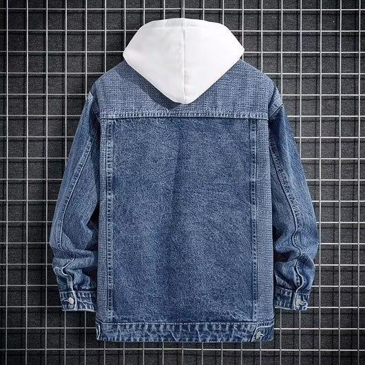 Chaqueta Denim con Capucha para Trabajo - Abrigo Casual Resistente para Hombre - Image 11