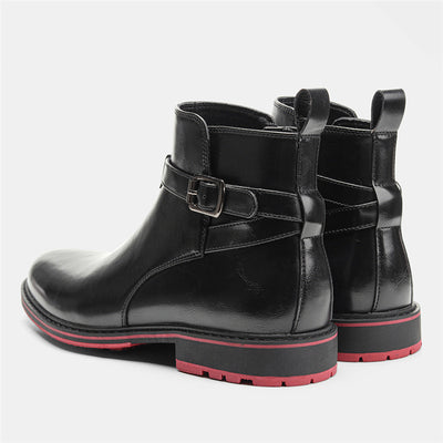 Botas Negras de Moda para Hombre con Detalles en Rojo - Image 5