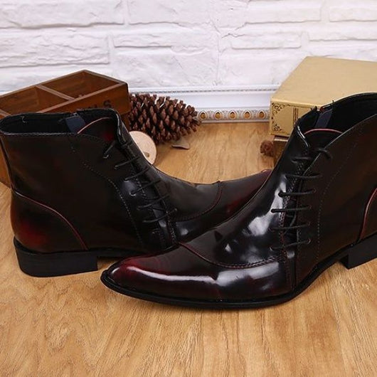 Botas de Cuero Puntiagudas Estilo Coreano Lujo Ligero para Hombre - Image 4
