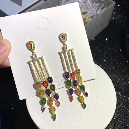 Aretes de Circonia Multicolor Micro Brillante - Image 6