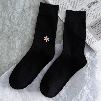 Calcetines JK Estilo Coreano Estrellas y Luna - Calcetines Altos de Color Puro - Image 4