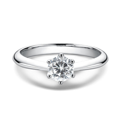 Anillo de Moissanita de 1 Quilate con Seis Puntas en Plata 925 y Baño de Oro 18k - Image 6